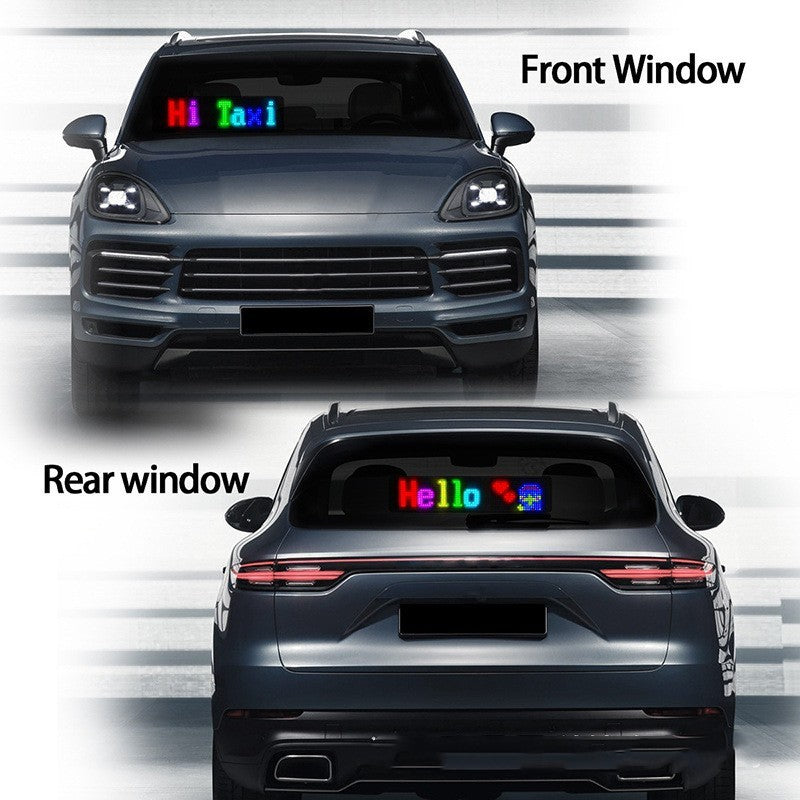 Programmable Car LED Sign LED Full-color Advertising Screen Ultra-thin Display Screen Custom Text Pattern Animation Display Car