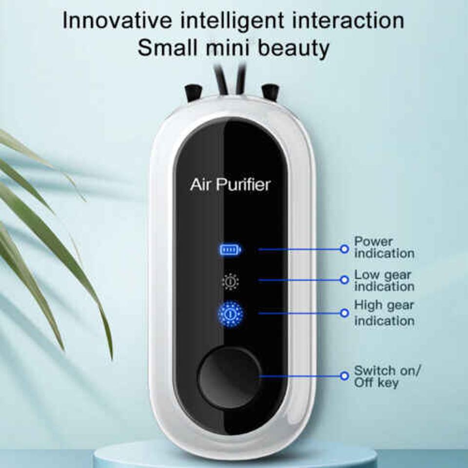 Personal Mini Air Purifier Necklace: Portable Wearable Air Purifier with USB Charging