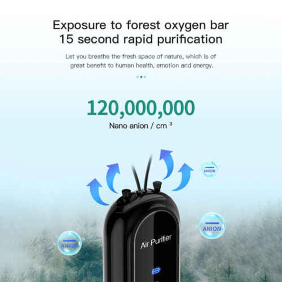 Personal Mini Air Purifier Necklace: Portable Wearable Air Purifier with USB Charging