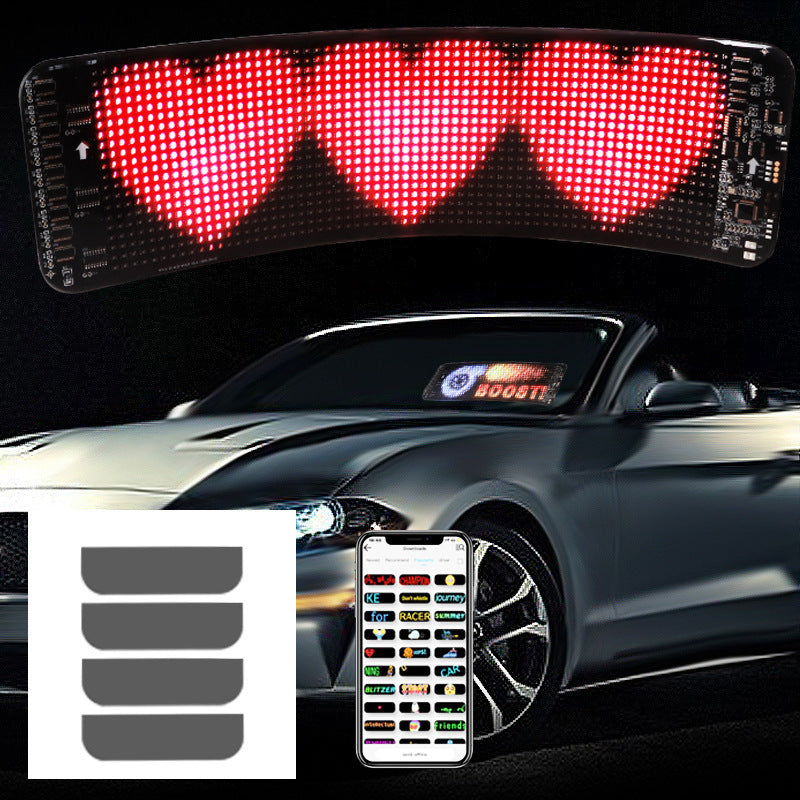 Programmable Car LED Sign LED Full-color Advertising Screen Ultra-thin Display Screen Custom Text Pattern Animation Display Car