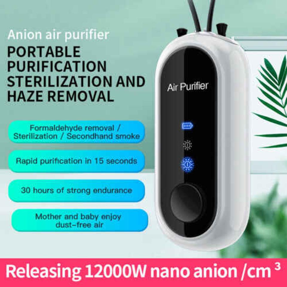 Personal Mini Air Purifier Necklace: Portable Wearable Air Purifier with USB Charging