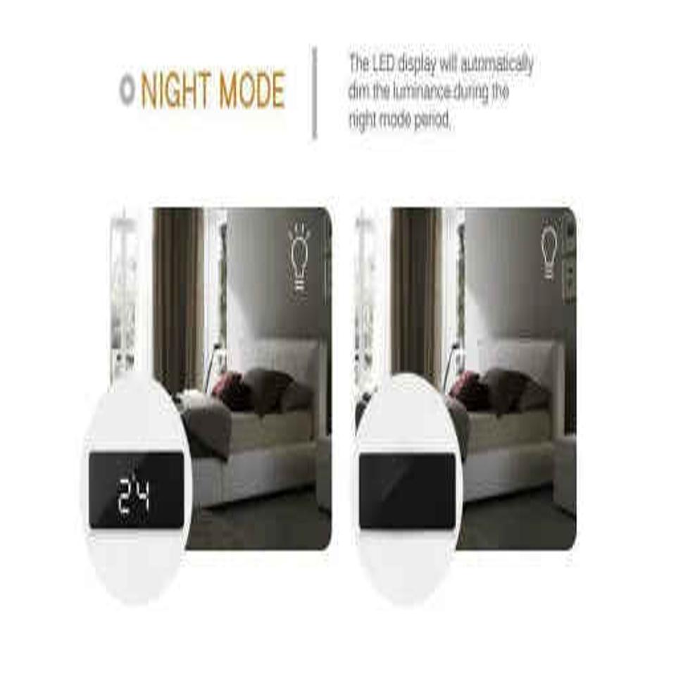 Smart Mirror Digital Alarm Clock: Versatile Desktop Bedside Nightlight