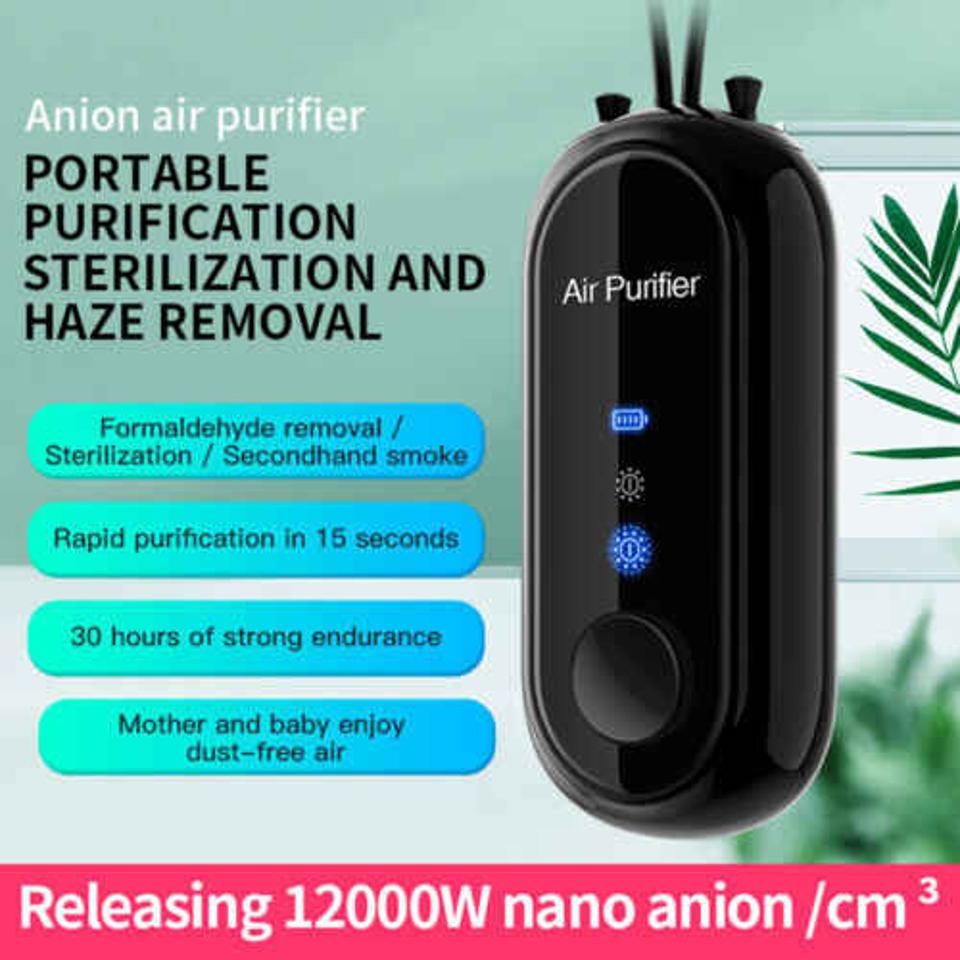 Personal Mini Air Purifier Necklace: Portable Wearable Air Purifier with USB Charging